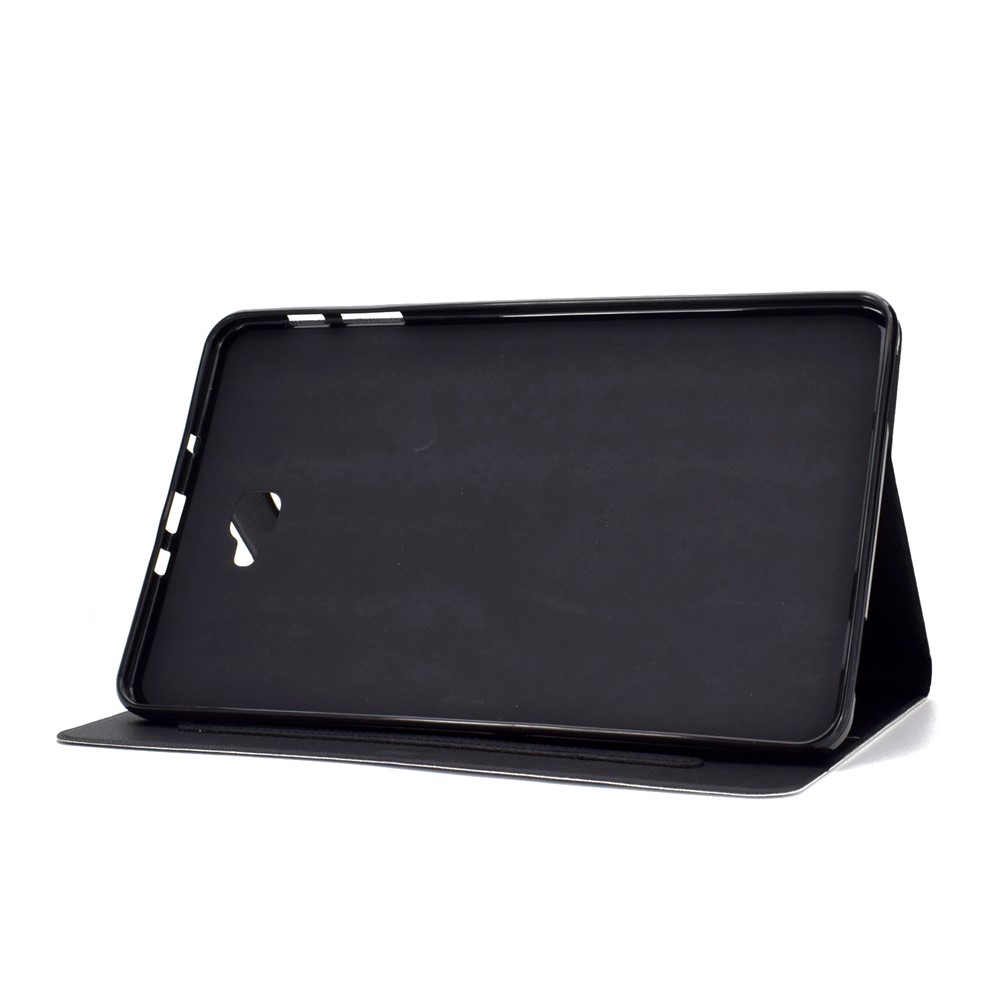 Shock-proof Pattern Printing Card Slot Stand PU Leather Tablet Cover for Samsung Galaxy Tab A 10.1 (2016) T580 - Cat with Blue Eyes-6