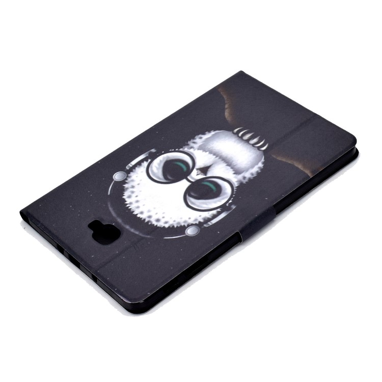 Shock-proof Pattern Printing Card Slot Stand PU Leather Tablet Cover for Samsung Galaxy Tab A 10.1 (2016) T580 - Owl Wearing Headphones-9