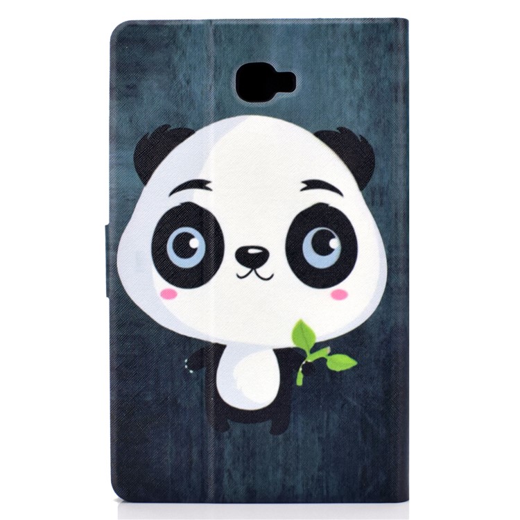 Shock-proof Pattern Printing Card Slot Stand PU Leather Tablet Cover for Samsung Galaxy Tab A 10.1 (2016) T580 - Cute Panda-3