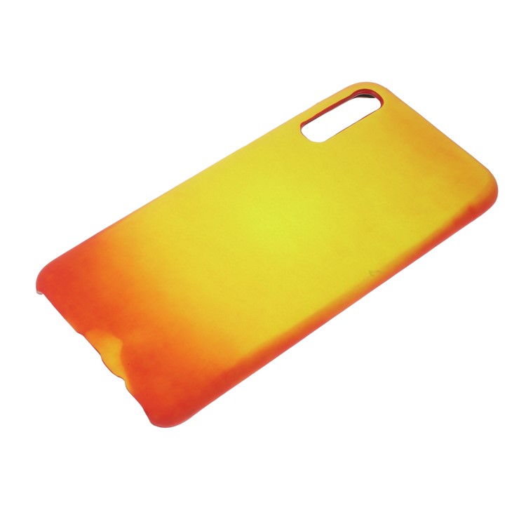 Thermal Induction Fluorescent Color Changing PU Leather Coated PC Back Cover for Samsung Galaxy A50 - Red-1
