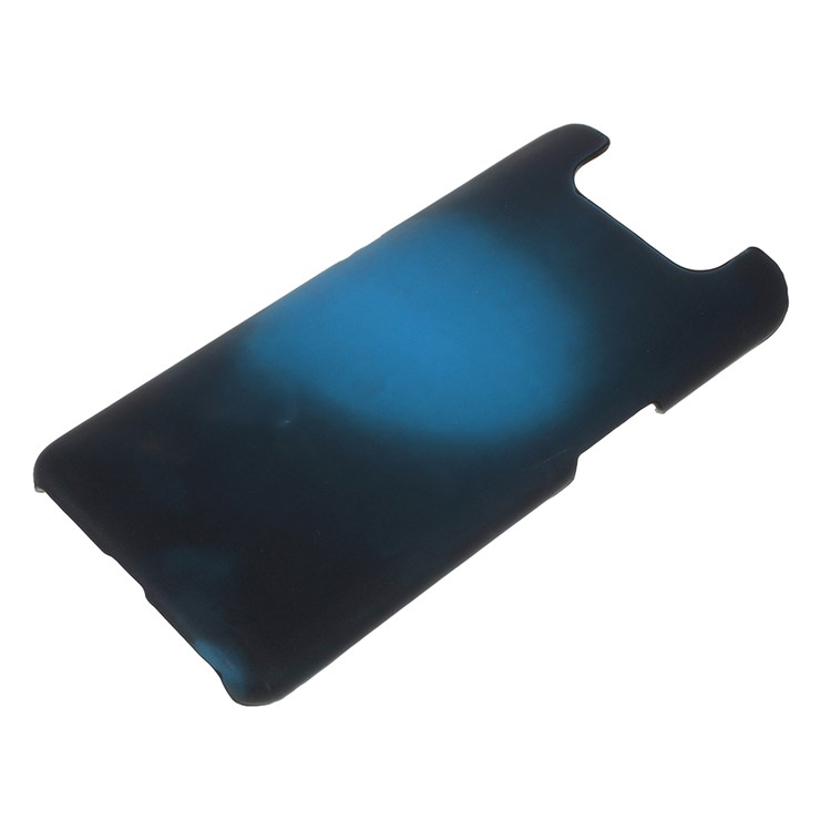 Thermal Induction Fluorescent Color Changing PC Back Mobile Phone Casing for Samsung Galaxy A80 - Black / Blue-1