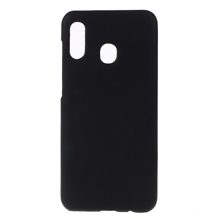 Thermal Induction Fluorescent Color Changing PU Leather Coated PC Phone Cover for Samsung Galaxy A40 - Black-3