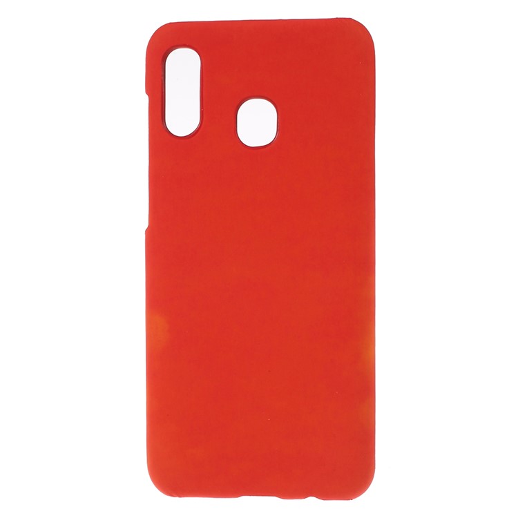 Thermal Induction Fluorescent Color Changing PU Leather Coated PC Phone Cover for Samsung Galaxy A40 - Red-1