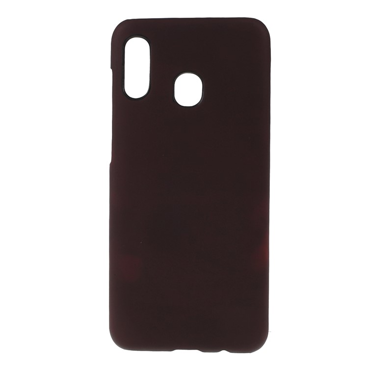 Thermal Induction Fluorescent Color Changing PU Leather Coated PC Phone Cover for Samsung Galaxy A40 - Coffee-1