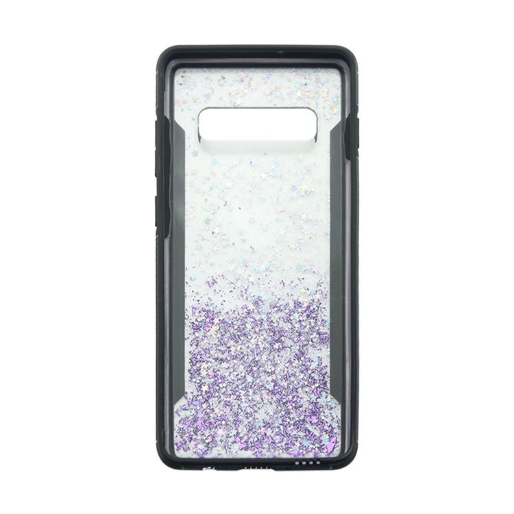 PC Back + TPU Frame Shiny Glittery Phone Case for Samsung Galaxy S10 Plus - Purple-7