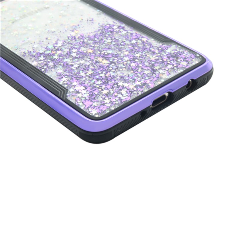 PC Back + TPU Frame Shiny Glittery Phone Case for Samsung Galaxy S10 Plus - Purple-8