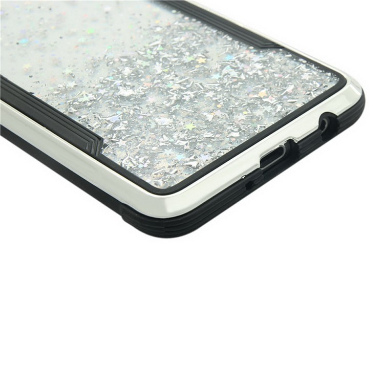 Sparkle Glittery PC Back + TPU Frame Phone Case for Samsung Galaxy S10 - Silver-4