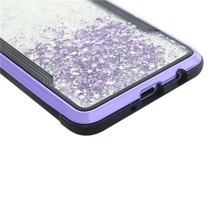 Sparkle Glittery PC Back + TPU Frame Phone Case for Samsung Galaxy S10 - Purple-5
