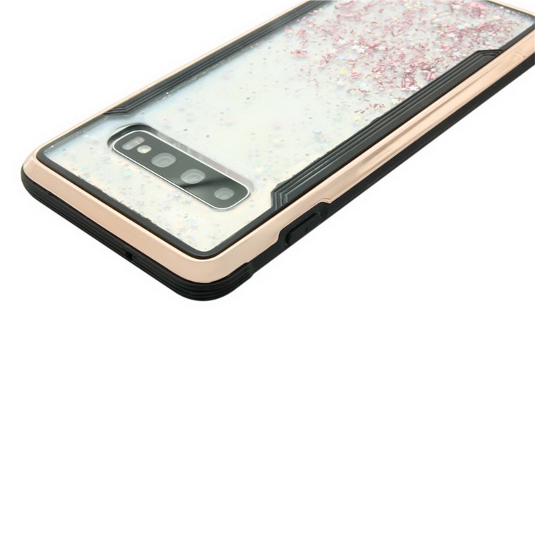 Sparkle Glittery PC Back + TPU Frame Phone Case for Samsung Galaxy S10 - Rose-3