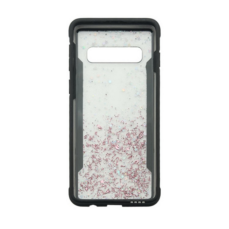 Sparkle Glittery PC Back + TPU Frame Phone Case for Samsung Galaxy S10 - Rose-7