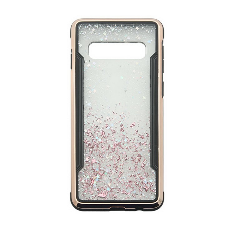 Sparkle Glittery PC Back + TPU Frame Phone Case for Samsung Galaxy S10 - Rose-8