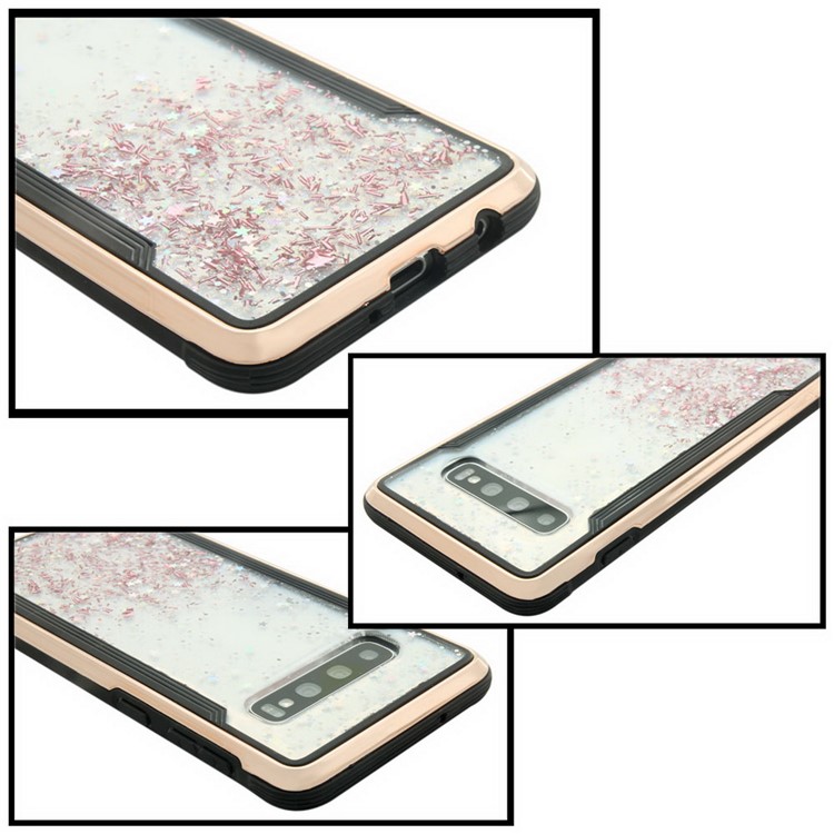 Sparkle Glittery PC Back + TPU Frame Phone Case for Samsung Galaxy S10 - Rose-9