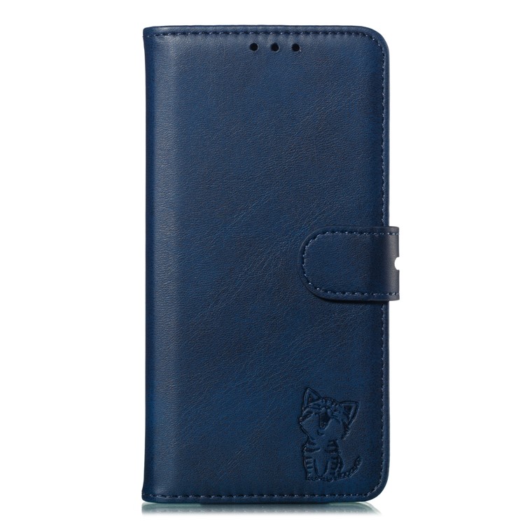 Imprinted Cat Pattern Leather Wallet Case for Samsung Galaxy S10e - Blue-2