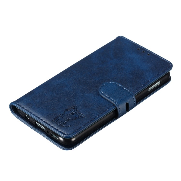Imprinted Cat Pattern Leather Wallet Case for Samsung Galaxy S10e - Blue-7