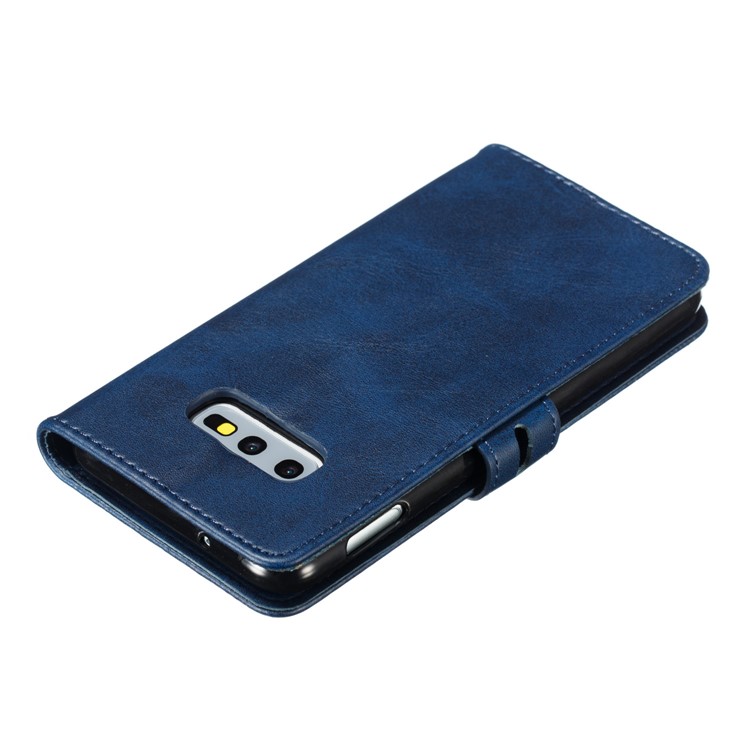 Imprinted Cat Pattern Leather Wallet Case for Samsung Galaxy S10e - Blue-8