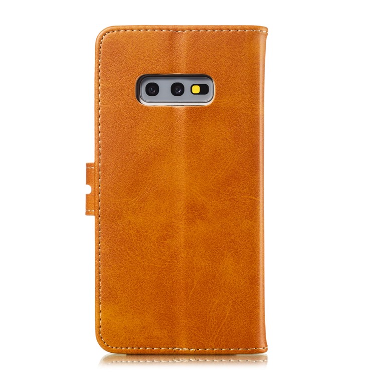 Estuche De Piel Con Estampado De Gato Estampado Para Samsung Galaxy S10e - Marrón-3