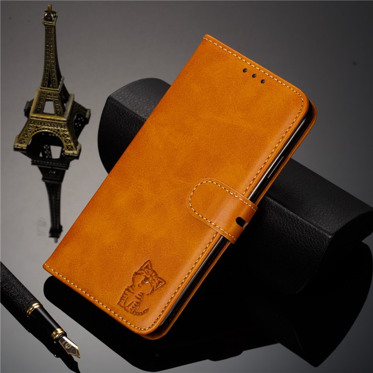 Estuche De Piel Con Estampado De Gato Estampado Para Samsung Galaxy S10e - Marrón-9