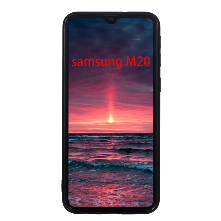 Titular Do Cartão De Couro PU PU Titular Magnética Kickstand Tampa Do Telefone Móvel Para Samsung Galaxy M20 - Vermelho-3