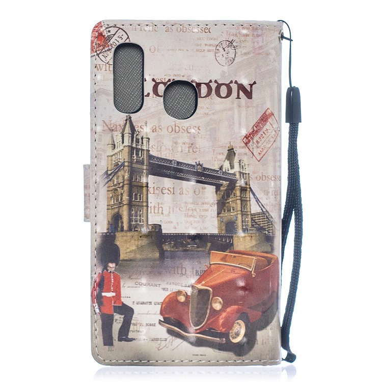 Lederner Mappenkasten Des Hellen Punktdekormusterdruckens Für Samsung-Galaxie A40 - Tower Bridge Von London-2