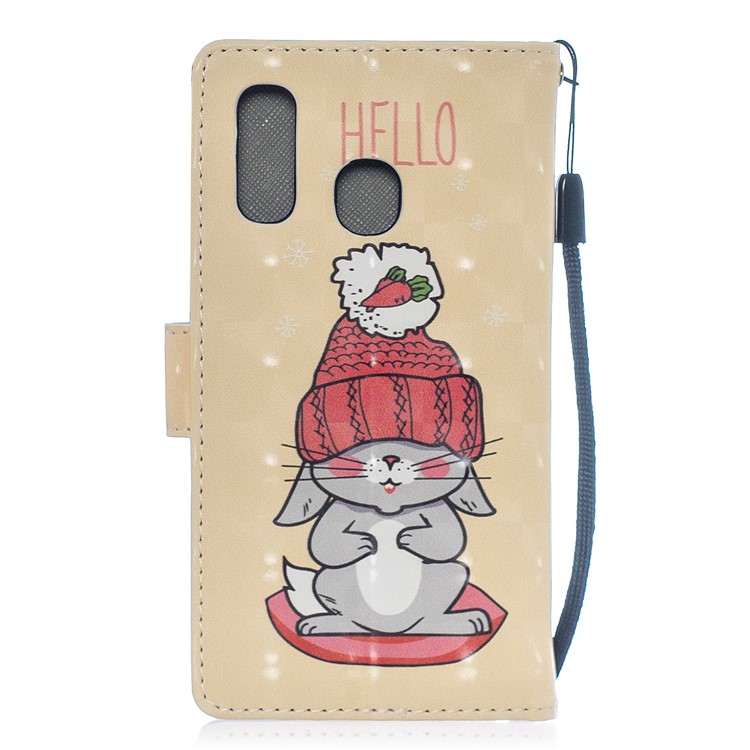 Funda De Piel Con Estampado De Puntos Decorativos Claros Para Samsung Galaxy A40 - Patrón De Dibujos Animados-2