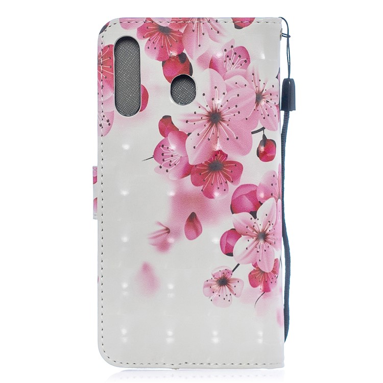 Light Spot Decor Pattern Printing Leather Wallet Case for Samsung Galaxy M30/A40s - Peach Blossom-2