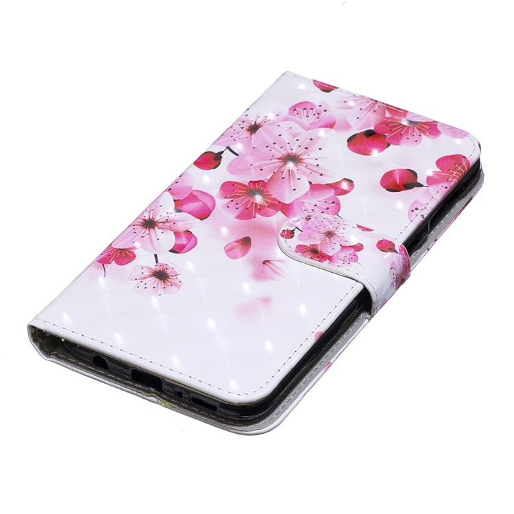 Light Spot Decor Pattern Printing Leather Wallet Case for Samsung Galaxy M30/A40s - Peach Blossom-5