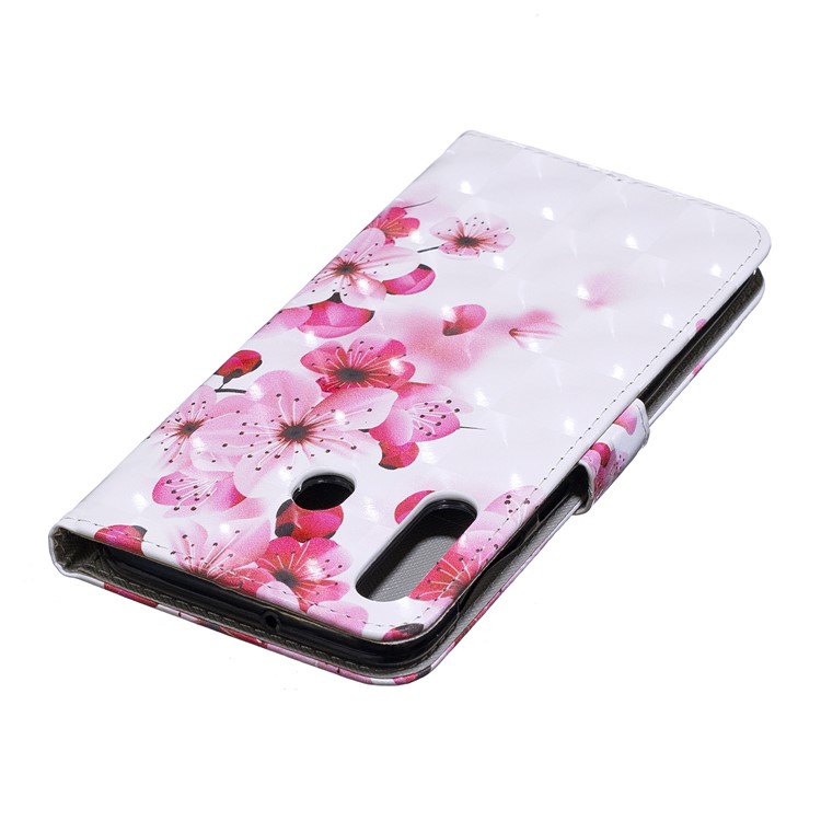Light Spot Decor Pattern Printing Leather Wallet Case for Samsung Galaxy M30/A40s - Peach Blossom-6