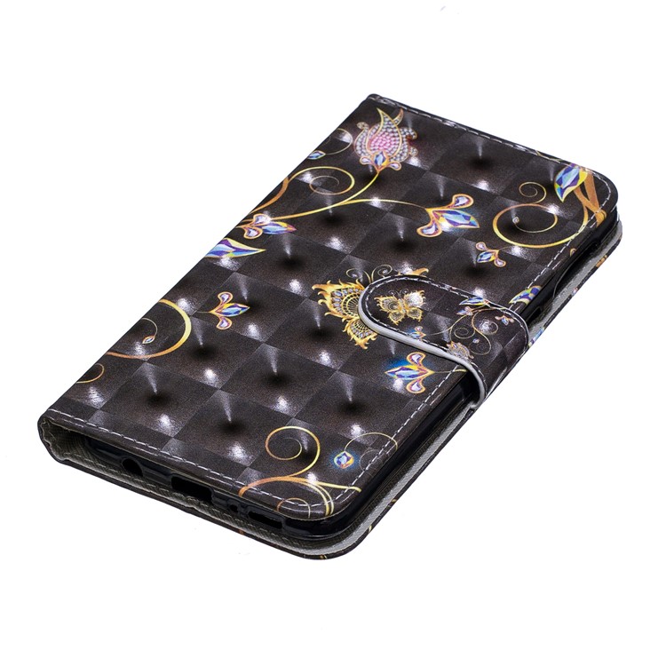 Light Spot Decor Pattern Printing Leather Wallet Case for Samsung Galaxy M30/A40s - Butterfly and Flower-5