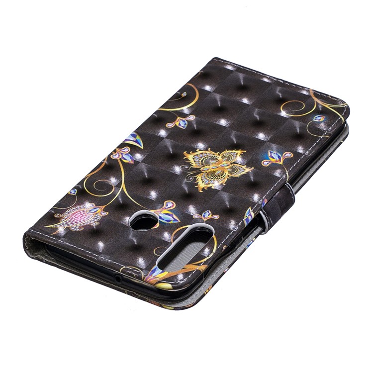 Light Spot Decor Pattern Printing Leather Wallet Case for Samsung Galaxy M30/A40s - Butterfly and Flower-6
