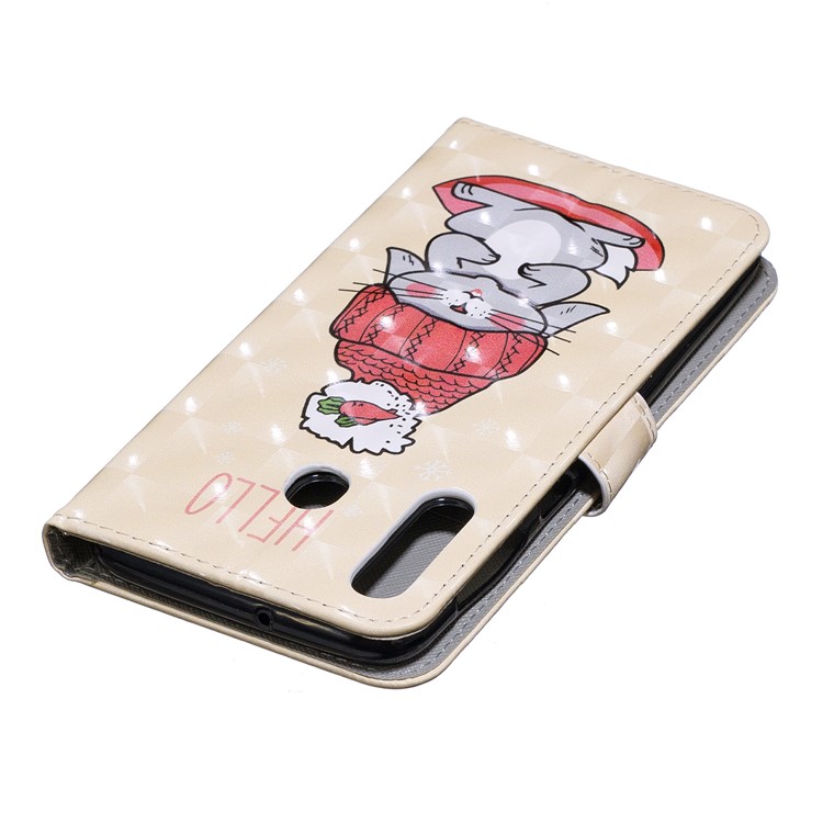 Light Spot Decor Pattern Printing Leather Wallet Case for Samsung Galaxy M30/A40s - Cartoon Pattern-6