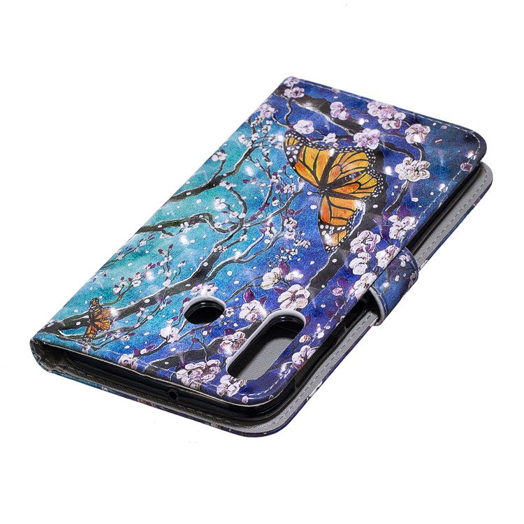 Light Spot Decor Pattern Printing Leather Wallet Case for Samsung Galaxy M30/A40s - Flower Pattern-6