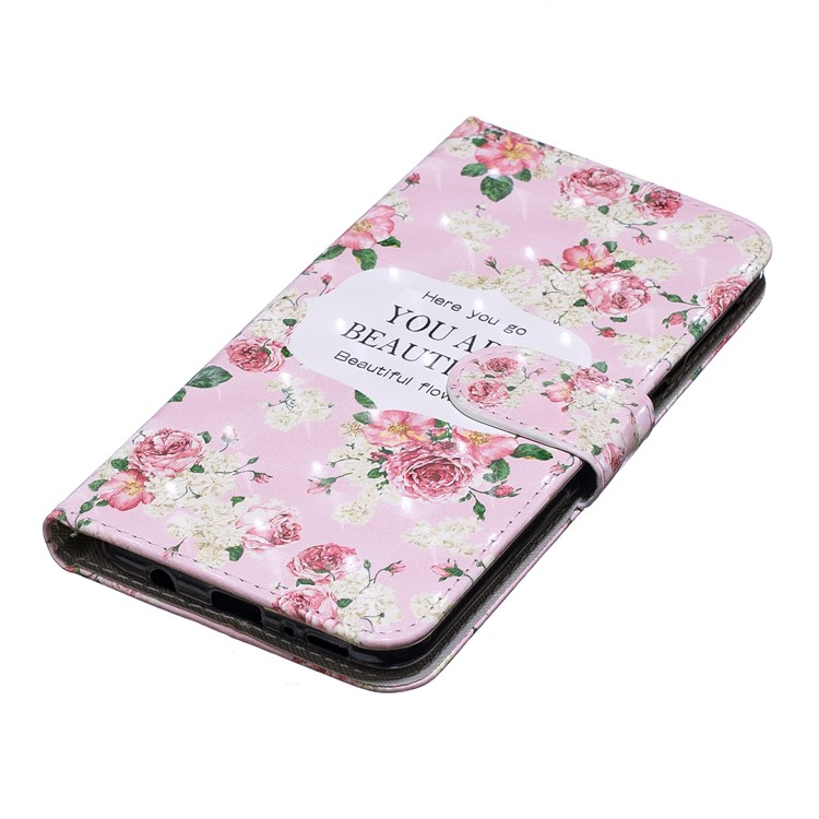Light Spot Decor Pattern Printing Leather Wallet Case for Samsung Galaxy M30/A40s - Blooming Flowers-5