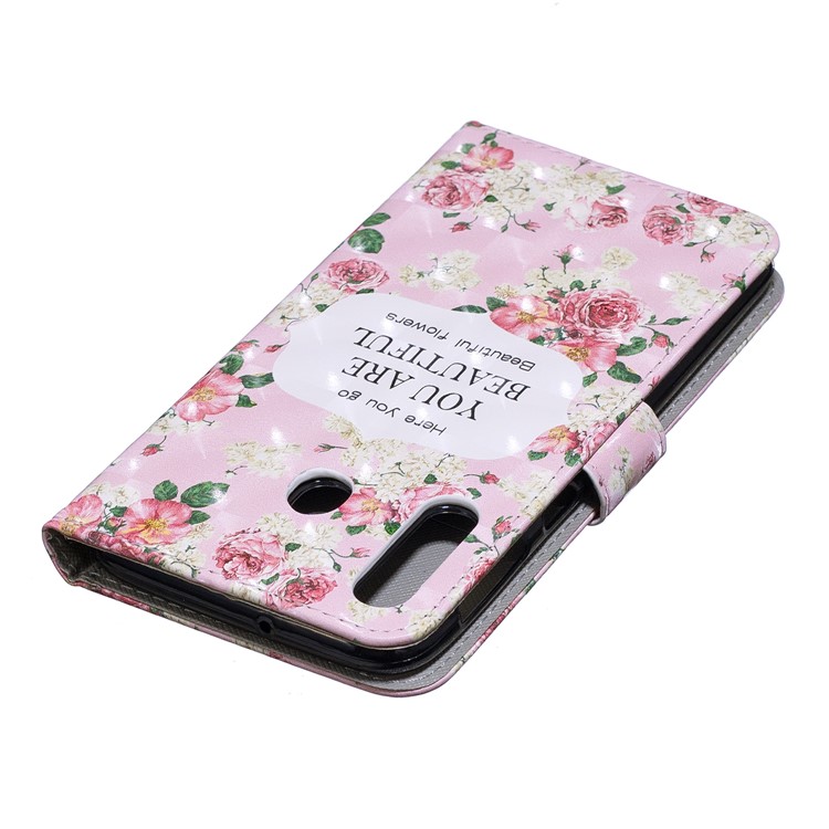 Light Spot Decor Pattern Printing Leather Wallet Case for Samsung Galaxy M30/A40s - Blooming Flowers-6