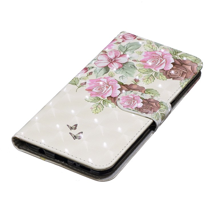 Light Spot Decor Pattern Printing Leather Wallet Case for Samsung Galaxy M30/A40s - Fresh Flowers-5