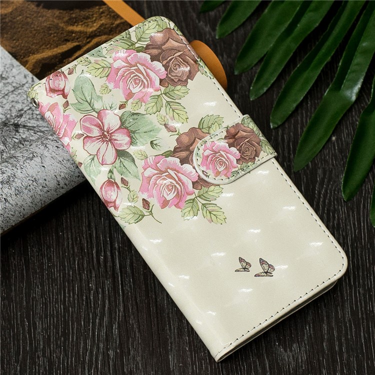 Light Spot Decor Pattern Printing Leather Wallet Case for Samsung Galaxy M30/A40s - Fresh Flowers-7