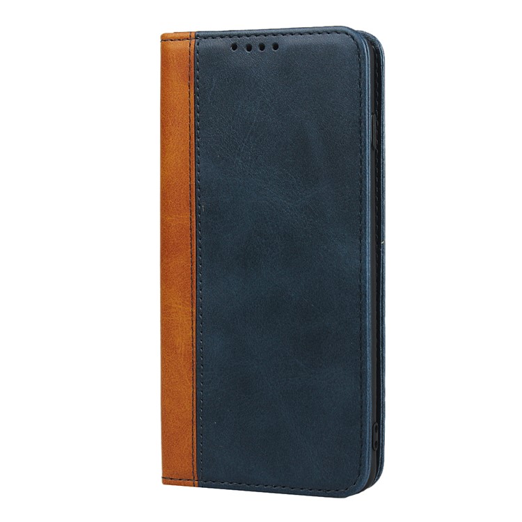 Bi-color Splicing Magnetic Leather Wallet Case for Samsung Galaxy S10 - Blue-2