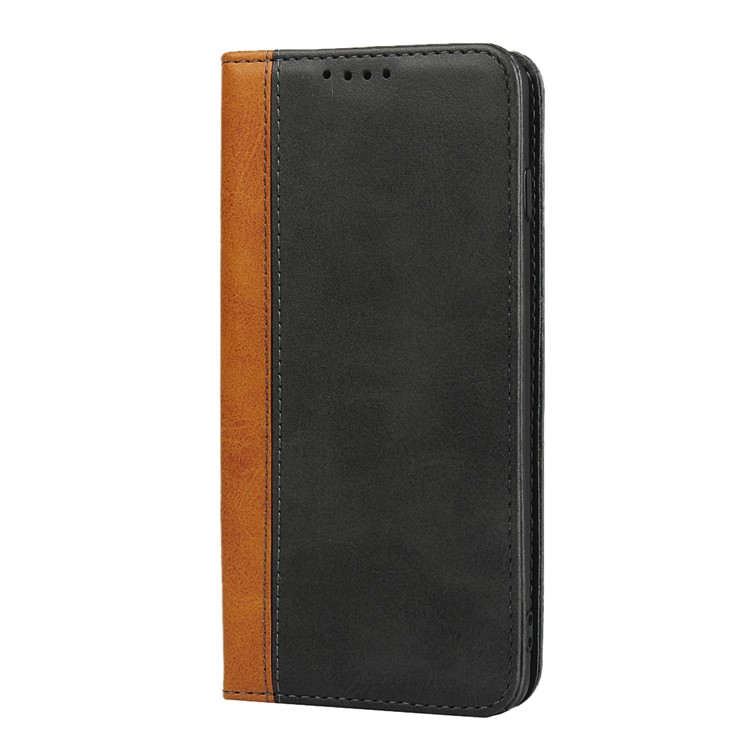 Bi-color Splicing Magnetic Leather Wallet Case for Samsung Galaxy S10 - Black-2