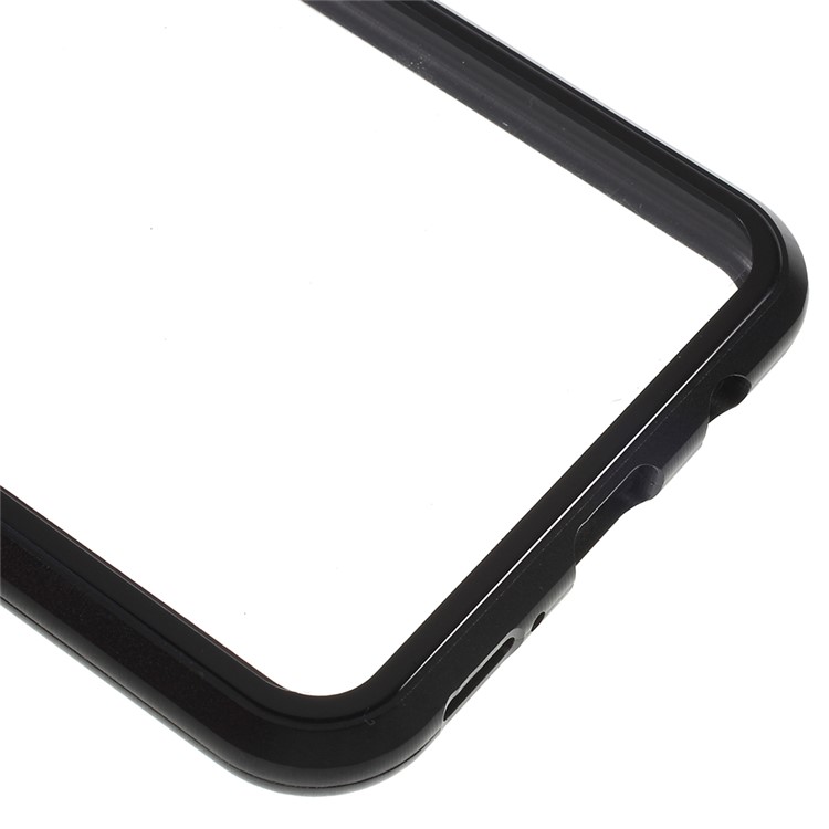 All-wrapped Magnetic Installation Metal Frame + Glass Protective Cell Phone Case for Samsung Galaxy A30 - Black-4