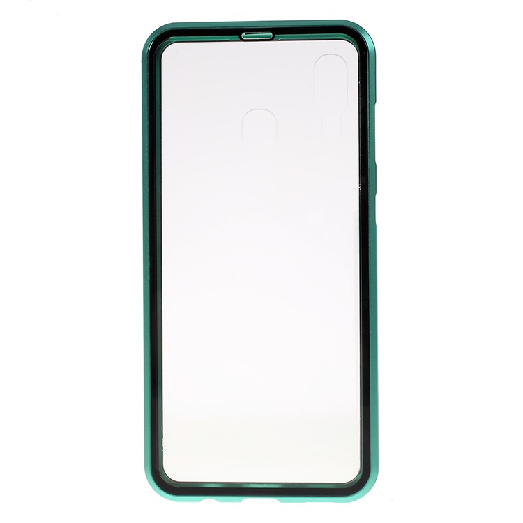 Struttura In Metallo Con Installazione Magnetica Interamente Avvolta + Custodia Protettiva Per Cellulare In Vetro Per Samsung Galaxy A30 - Verde-3
