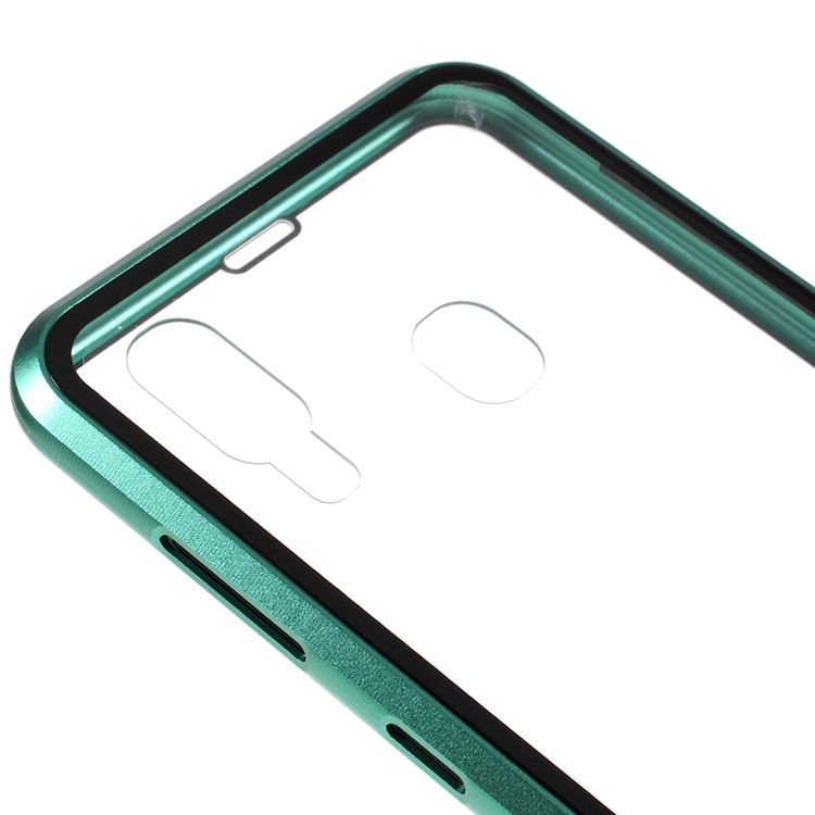 Struttura In Metallo Con Installazione Magnetica Interamente Avvolta + Custodia Protettiva Per Cellulare In Vetro Per Samsung Galaxy A30 - Verde-4