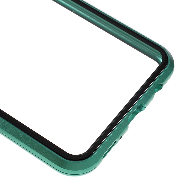 Struttura In Metallo Con Installazione Magnetica Interamente Avvolta + Custodia Protettiva Per Cellulare In Vetro Per Samsung Galaxy A30 - Verde-5