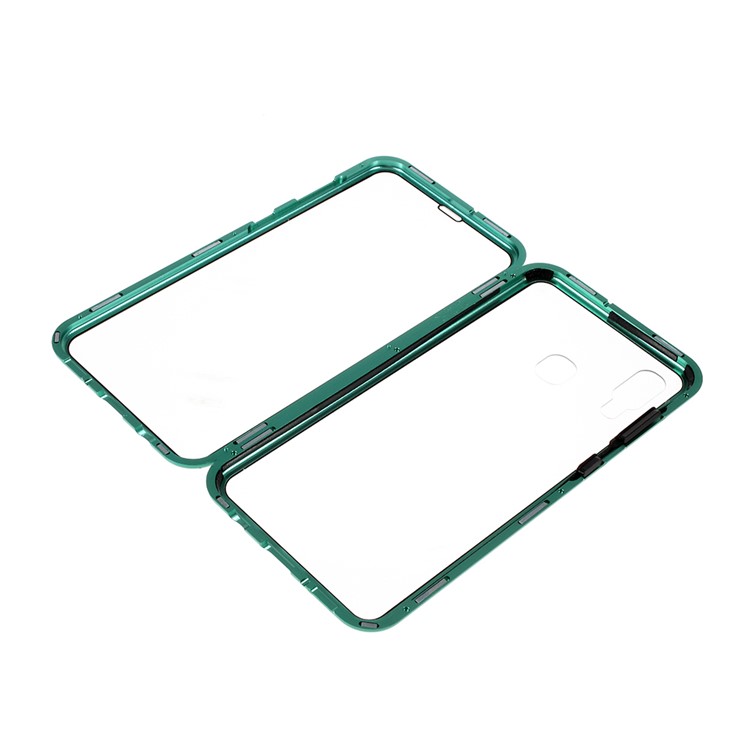 Struttura In Metallo Con Installazione Magnetica Interamente Avvolta + Custodia Protettiva Per Cellulare In Vetro Per Samsung Galaxy A30 - Verde-6