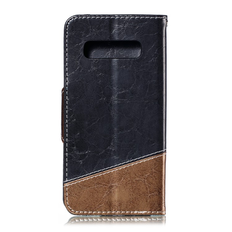 Splicing Button Decor Leather Wallet Phone Shell for Samsung Galaxy S10 Plus - Grey-2