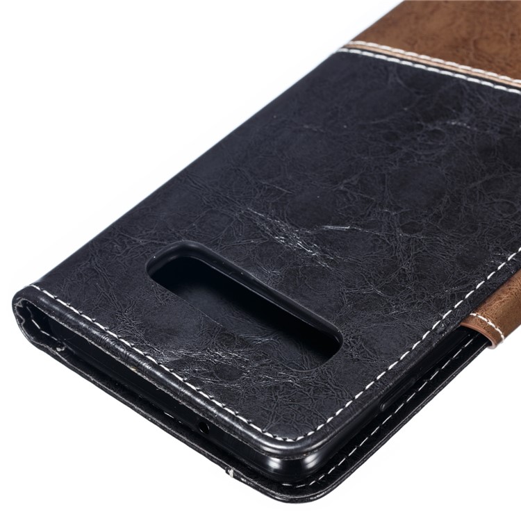 Splicing Button Decor Leather Wallet Phone Shell for Samsung Galaxy S10 Plus - Grey-4