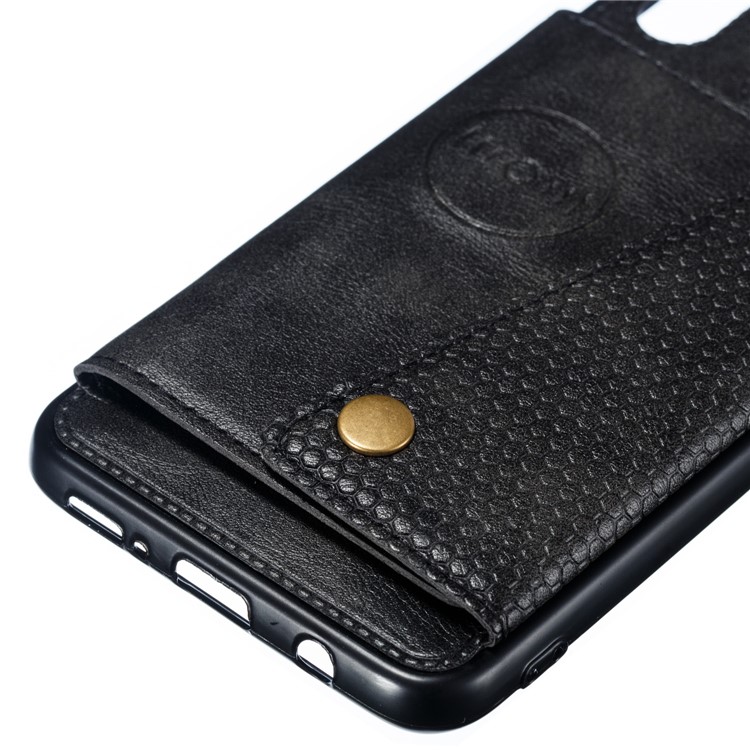 PU Leder Beschichteter TPU Kartenhalter Magnetischer Kickstand Telefonkasten Für Samsung Galaxy A20 / A30 - Schwarz-3