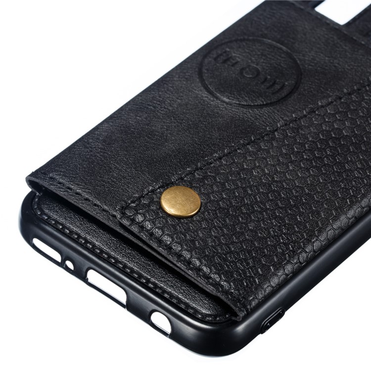 PU Leather Card Holder Magnetic Phone Case for Samsung Galaxy A40 - Black-3