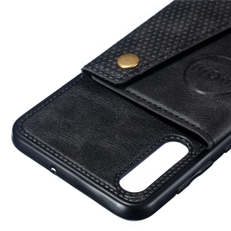 Leather Card Holder Magnetic Car Phone Holder Case for Samsung Galaxy A50 - Black-4