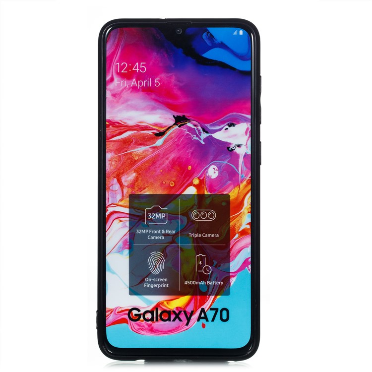 PU Leather Coated TPU Card Holder Magnetic Kickstand Phone Case for Samsung Galaxy A70 - Red-3