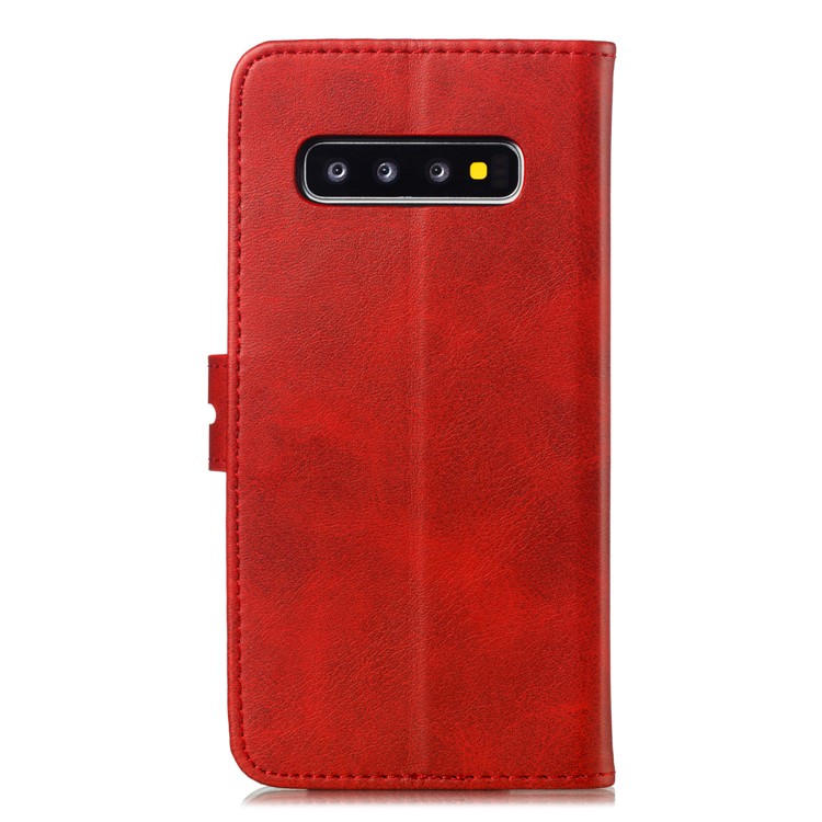 For Samsung Galaxy S10 Imprinted Cat Pattern Leather Wallet Phone Case Cover - Red-3