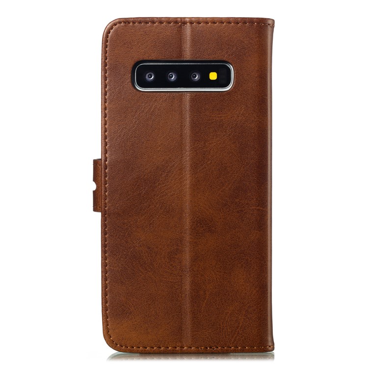 For Samsung Galaxy S10 Imprinted Cat Pattern Leather Wallet Phone Case Cover - Coffee-3